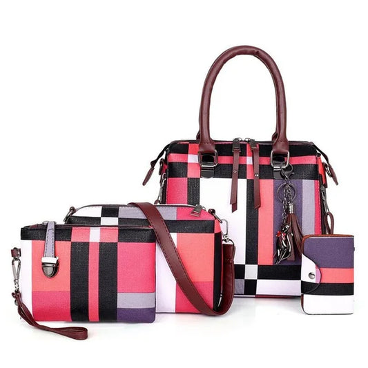 Stylish Plaid Women's Handbags Set with Tassel Detail - Perfect for Travel! #Fashion #Handbags #TravelStyle