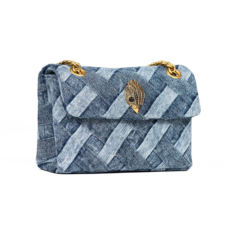 "Get the trendy Fanshion Women's Handbag with Denim Weave Print and Cross Body Patchwork! 💼✨ #Fashion #Handbag #Denim"