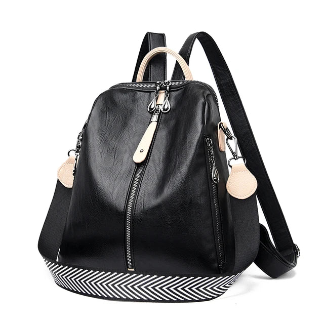 "Fashion Backpack Soft Leather Rucksack"