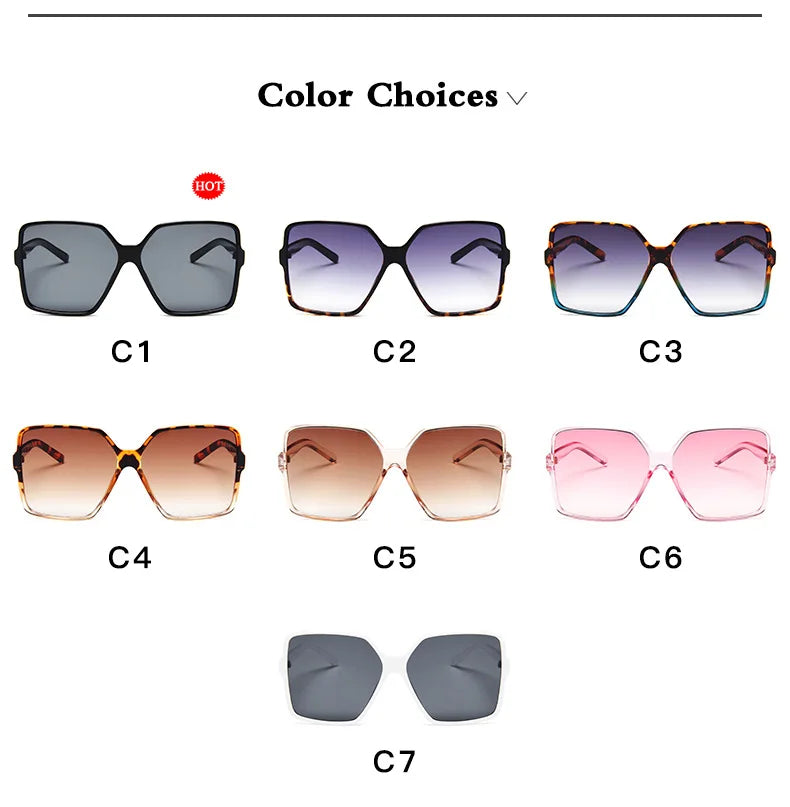 "Oversize Gradient Designer Sunglasses for Women - UV400 Protection"