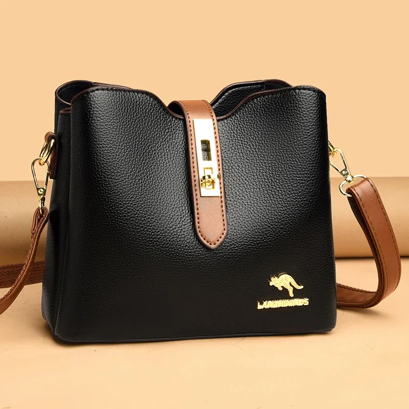 "💼 Stylish Genuine Leather Women's Crossbody Bag - High Quality and Luxury! #Fashionista #HandbagLove"