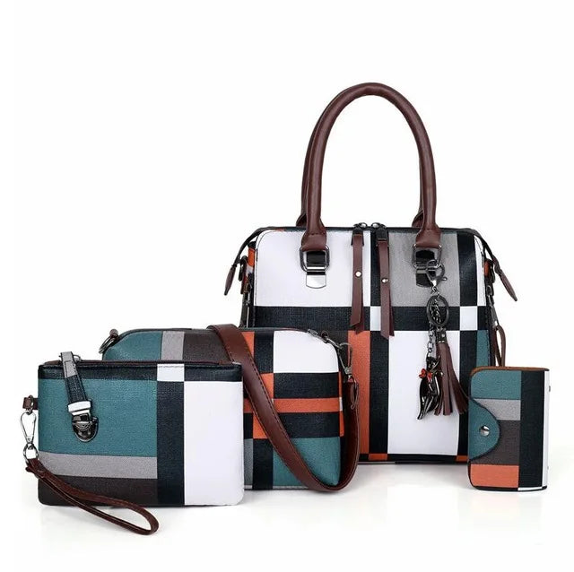 Stylish Plaid Women's Handbags Set with Tassel Detail - Perfect for Travel! #Fashion #Handbags #TravelStyle