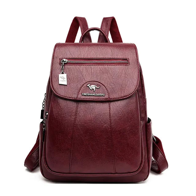 Vintage Leather Backpack - Perfect for Travel or School! 🎒 #Fashion #WomenStyle