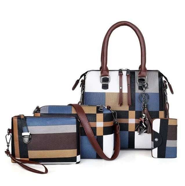 Stylish Plaid Women's Handbags Set with Tassel Detail - Perfect for Travel! #Fashion #Handbags #TravelStyle