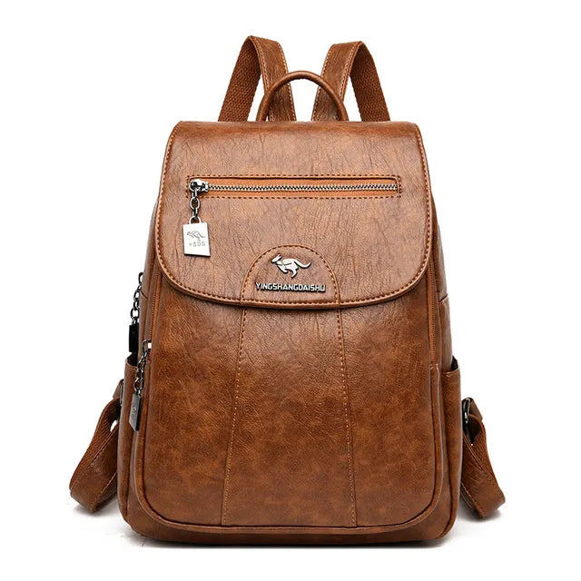 Vintage Leather Backpack - Perfect for Travel or School! 🎒 #Fashion #WomenStyle