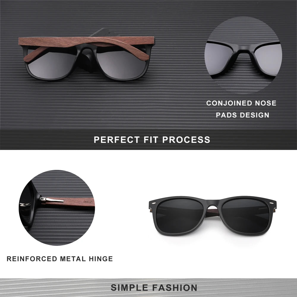 "Handmade Walnut Sunglasses with Polarized Anti-Glare Lenses for Women and Men #UV400 #WoodGlasses"