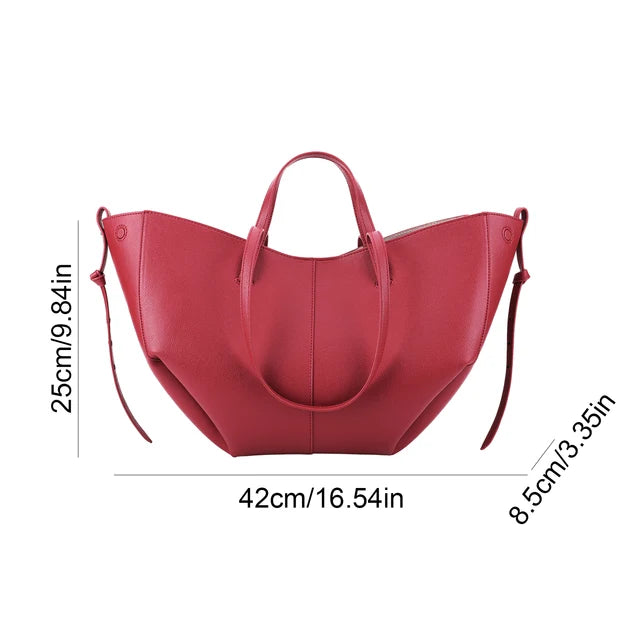 "Chic Luxury PU Leather Tote: Stylish Handbag with Large Capacity & Top Handle"