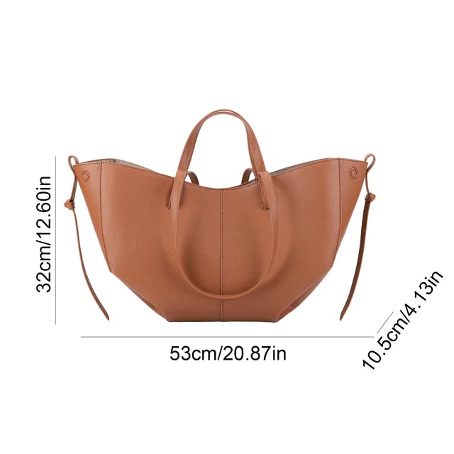 "Chic Luxury PU Leather Tote: Stylish Handbag with Large Capacity & Top Handle"