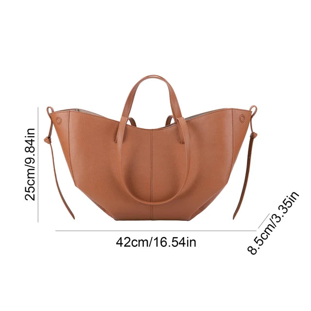 "Chic Luxury PU Leather Tote: Stylish Handbag with Large Capacity & Top Handle"