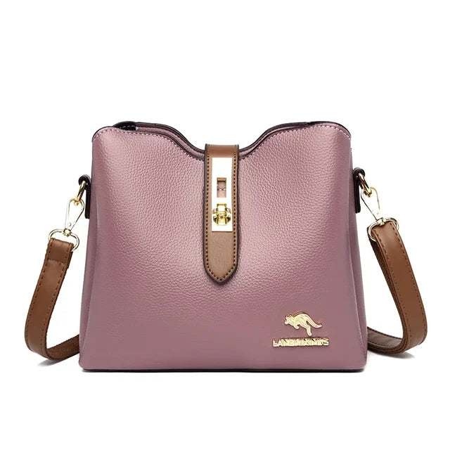 "💼 Stylish Genuine Leather Women's Crossbody Bag - High Quality and Luxury! #Fashionista #HandbagLove"