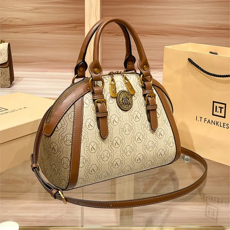 Women'S Handbag, Fashionable and Luxurious Brand Handbag, New 2024 High-End Leather Shoulder Bag, Designer Retro Crossbody Bag