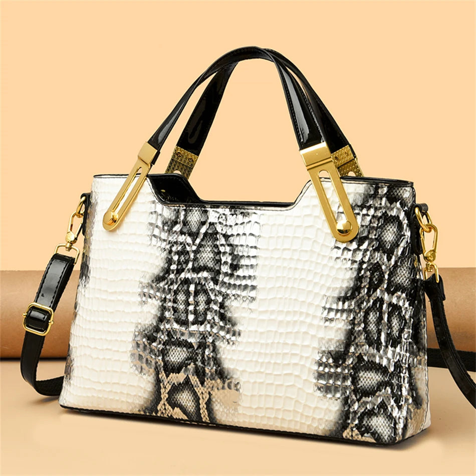 Fashion Trend Noble Women Handbag Python Pattern Luxury Ladies Party Handbag and Purse Elegant Wedding Party Casual Tote 2024