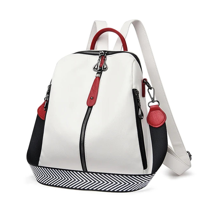 "Fashion Backpack Soft Leather Rucksack"